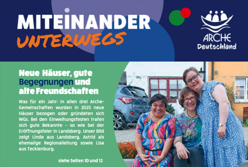 Bild zeigt die Titelseite des aktuellen Arche-Rundbriefs.